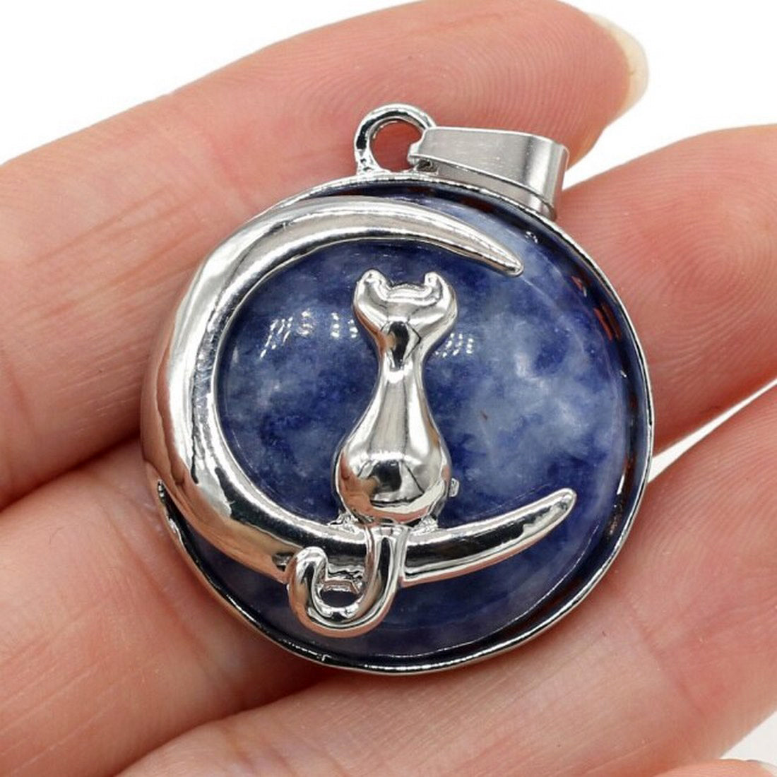 Collar Gato Luna Cuarzo Sodalita