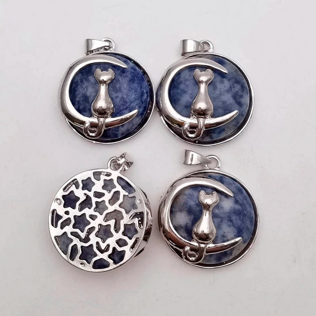 Collar Gato Luna Cuarzo Sodalita