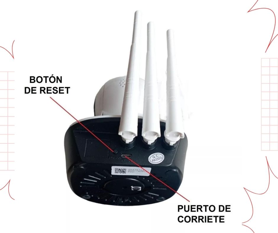 Cámara Robótica Seguridad Wifi 3 Antenas