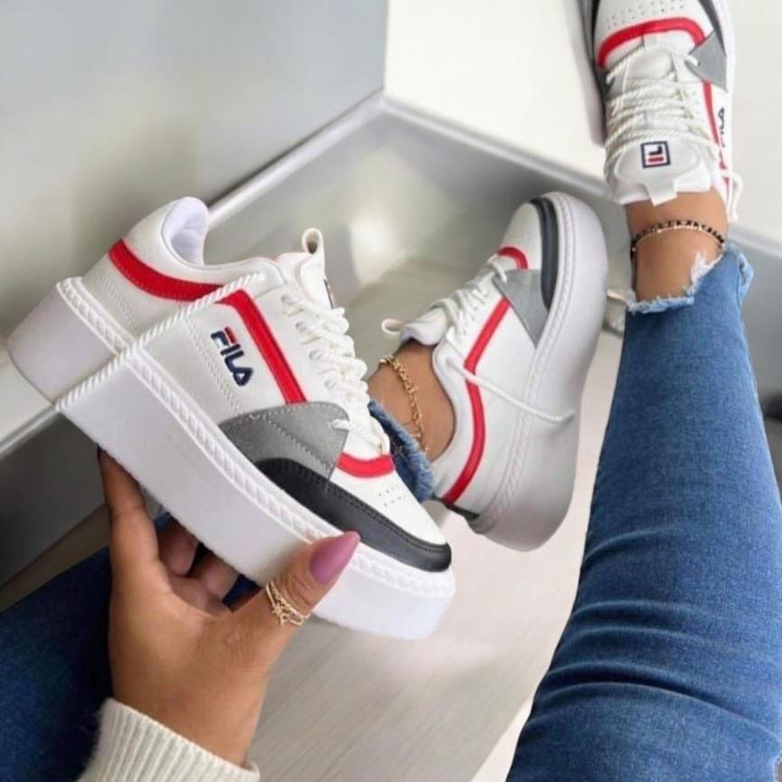 Premium Tenis Fila Suela Alta Dama