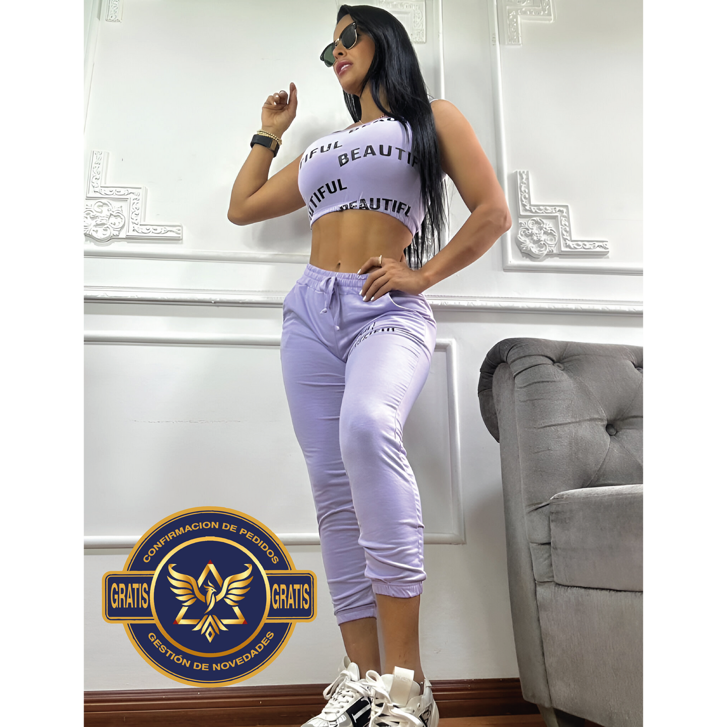 CONJUNTO DUO TOP BEAUTIFUL LICRA ALGODON