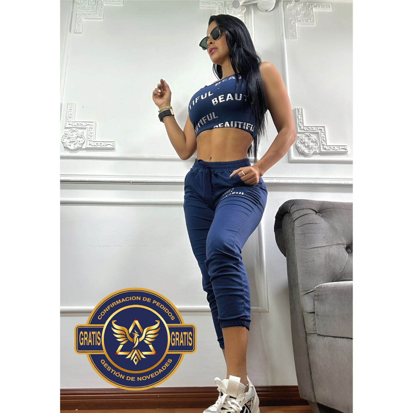 CONJUNTO DUO TOP BEAUTIFUL LICRA ALGODON