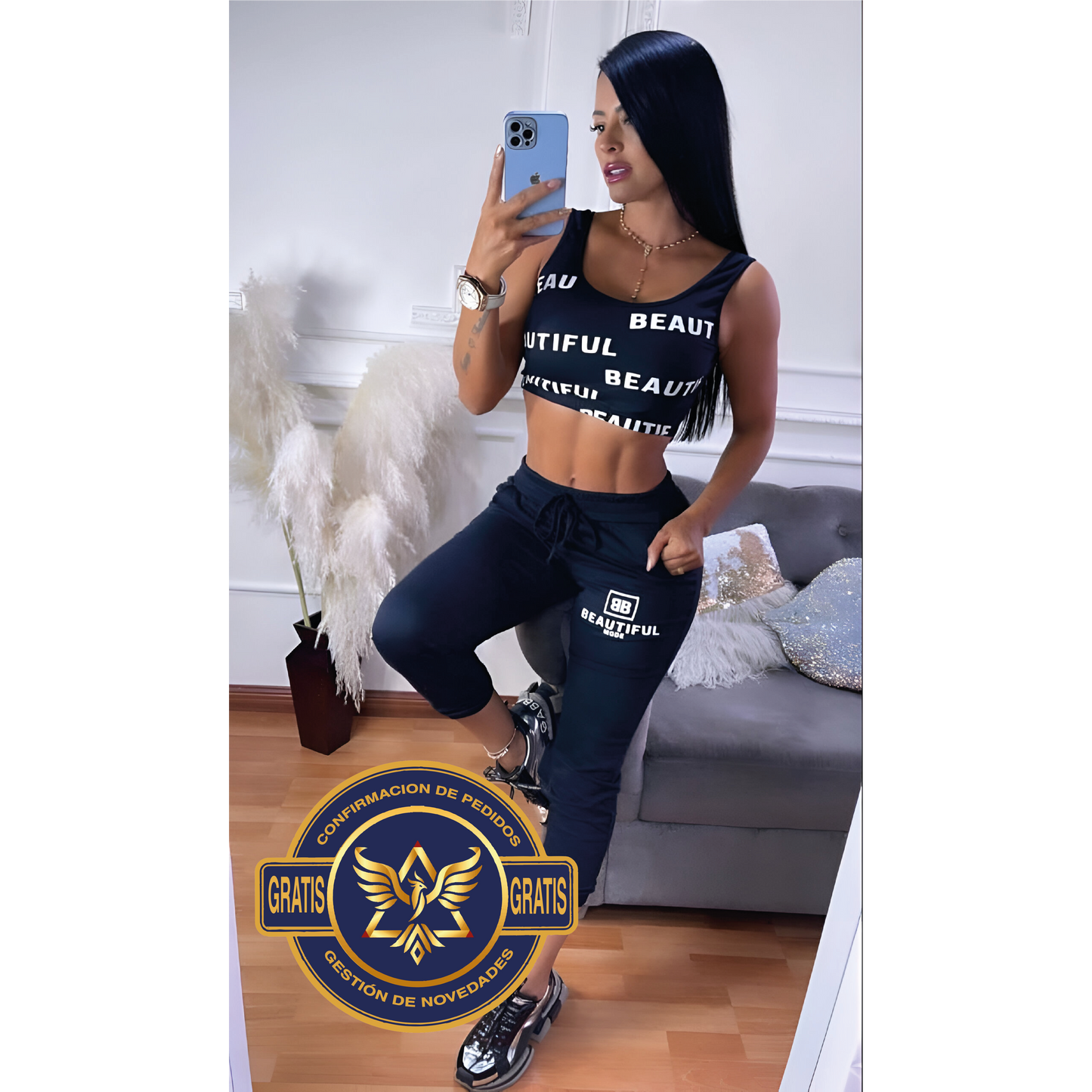 CONJUNTO DUO TOP BEAUTIFUL LICRA ALGODON