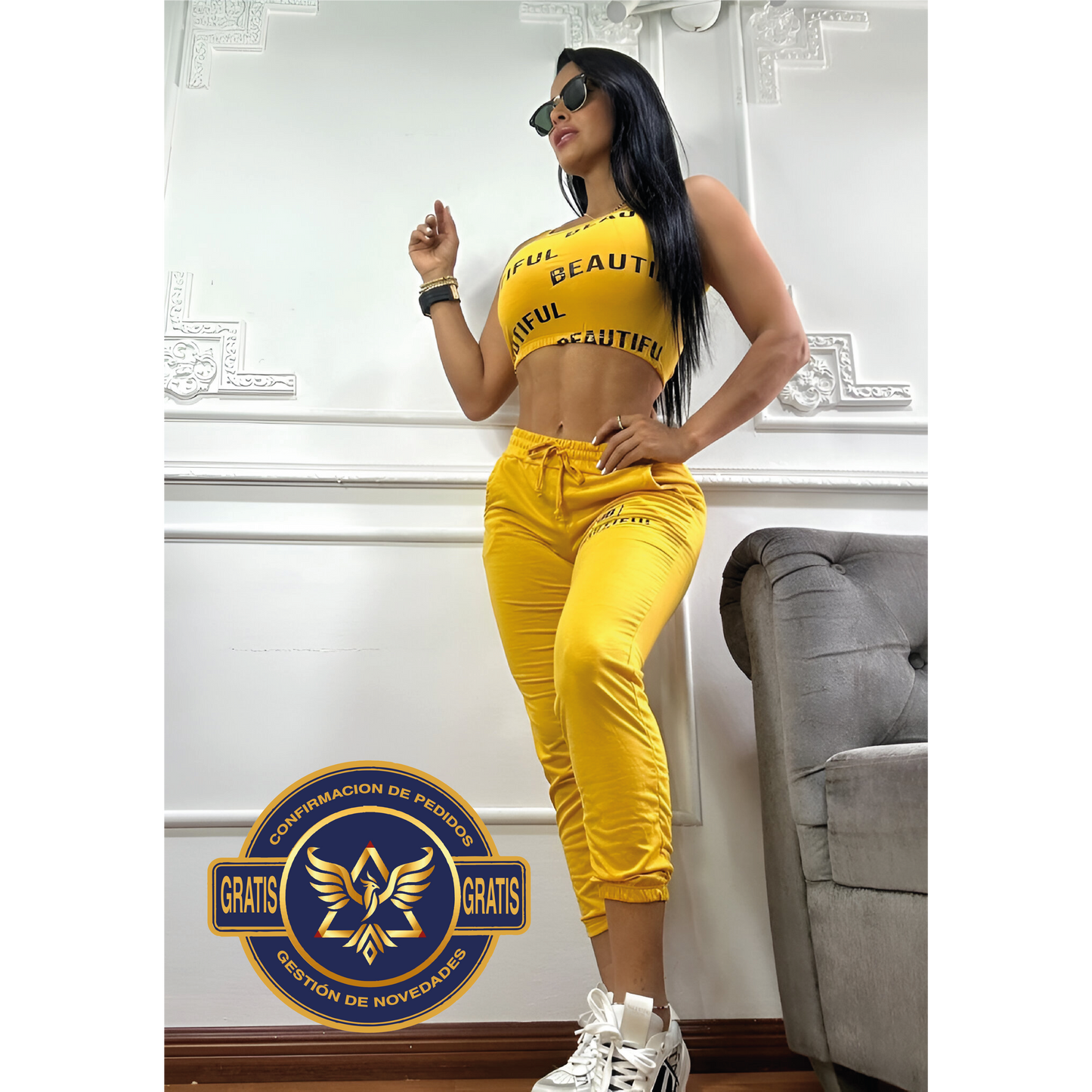 CONJUNTO DUO TOP BEAUTIFUL LICRA ALGODON