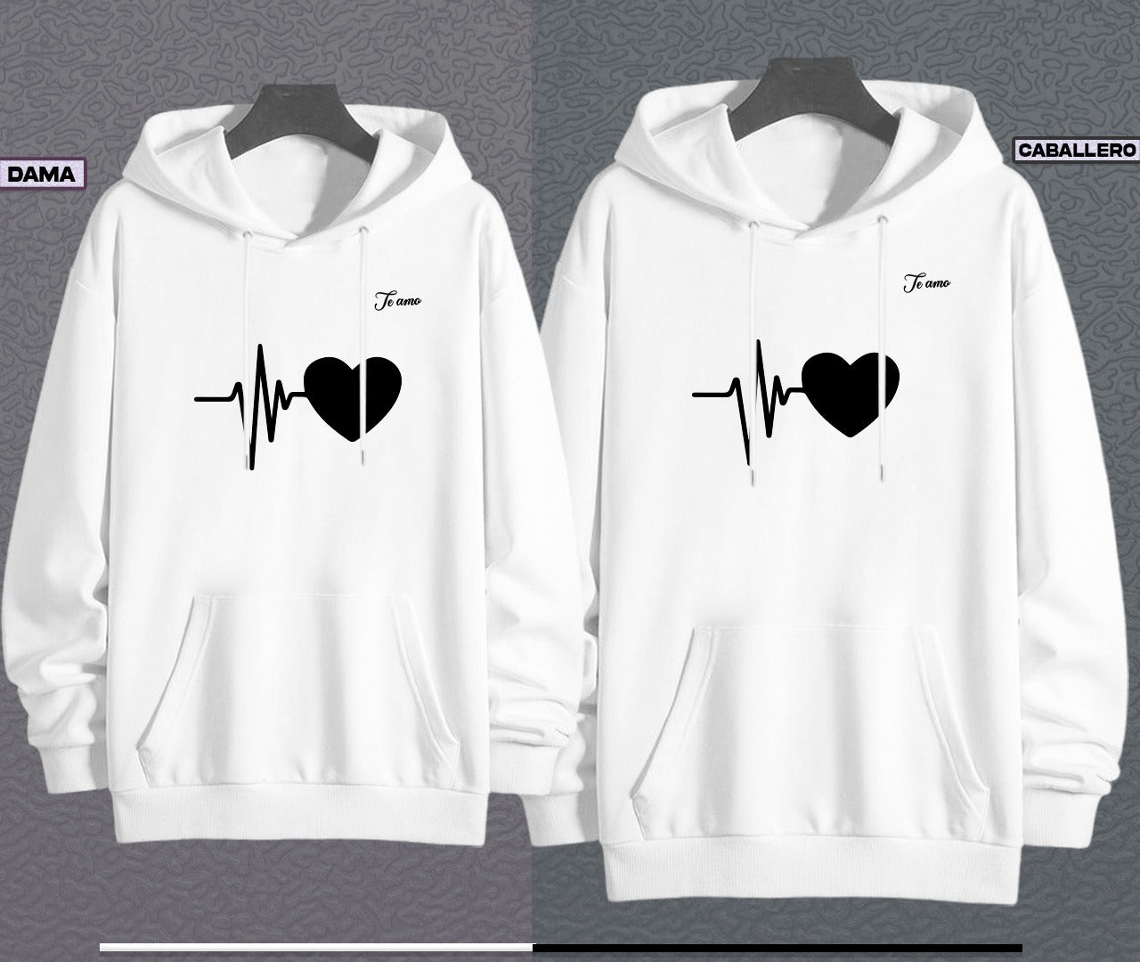 BUZOS PAREJA CORAZON ELECTRICO