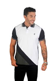 076A POLO COMBINADA BLANC  NEGRO MILITAR