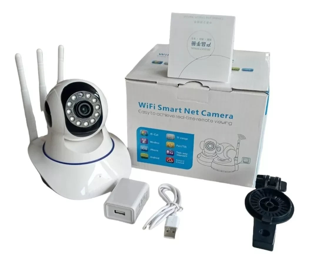 Cámara Robótica Seguridad Wifi 3 Antenas