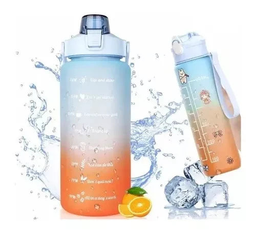 Combo Termo Botella De Agua 2 L + 900 ml