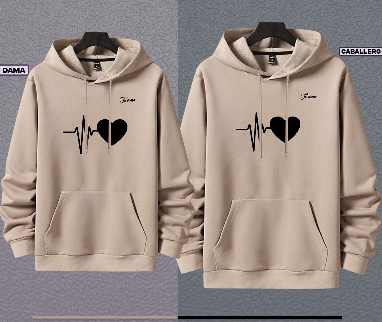 BUZOS PAREJA CORAZON ELECTRICO