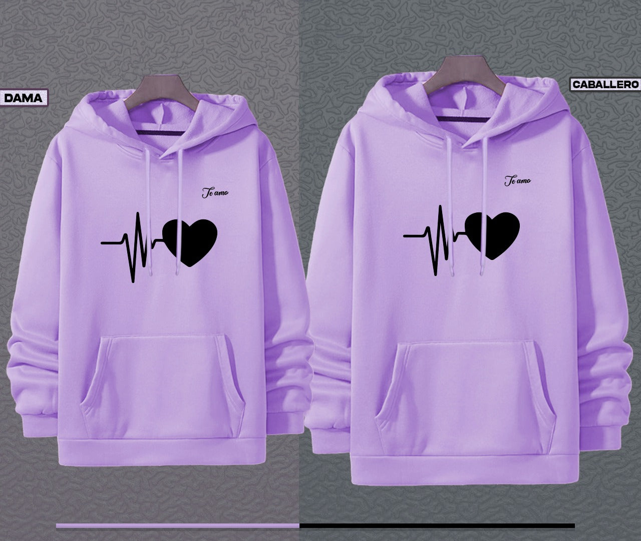 BUZOS PAREJA CORAZON ELECTRICO