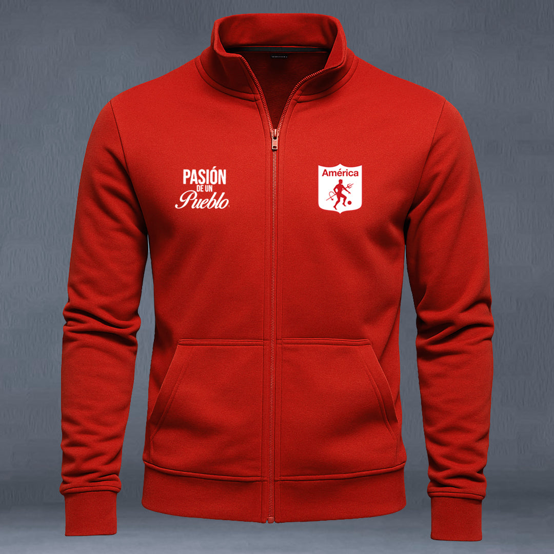 BUZO CUELLO ALTO AMERICA LOGOS BORDADOS
